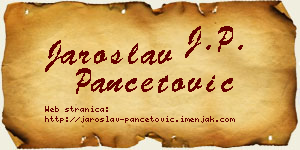 Jaroslav Pančetović vizit kartica